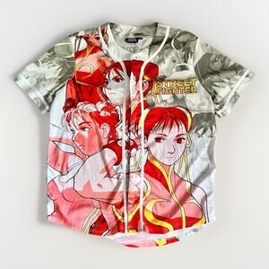 Street Fighter Baseball Jersey Adult Mens Large Chun-Li All Over Print